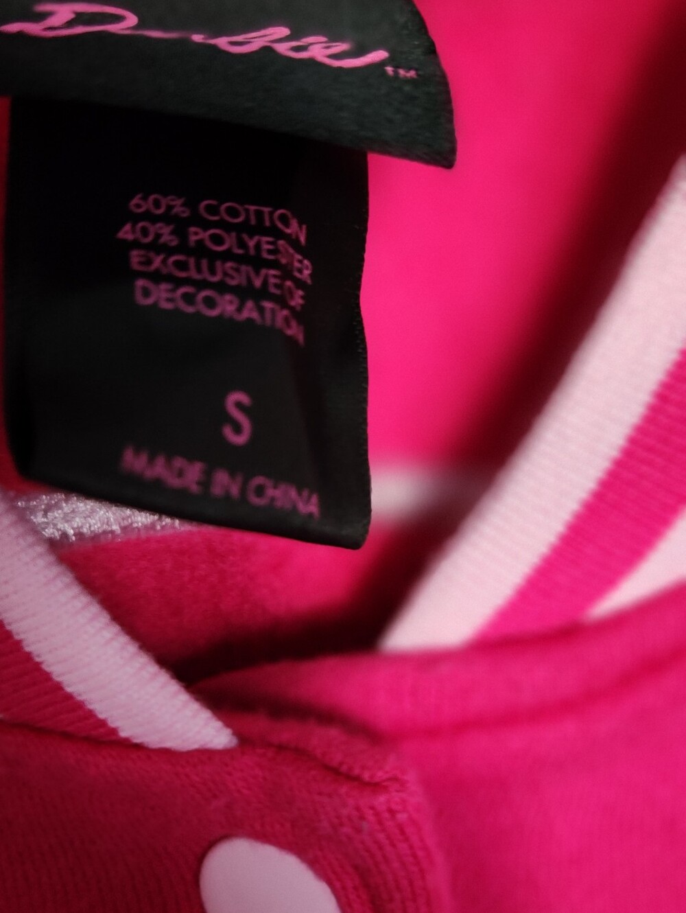 Barbie Hot Pink & Light Pink Girls' Bomber Jacket - Picture 2 of 3